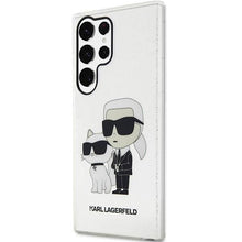 Заредете изображение във визуализатора на галерията – Karl Lagerfeld KLHCS23LHNKCTGT S23 Ultra S918 transparent hardcase Gliter Karl&amp;Choupette
