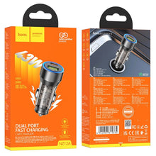 Заредете изображение във визуализатора на галерията – HOCO car charger USB QC 18W + Type C 25W PD43W NZ12A transparent black
