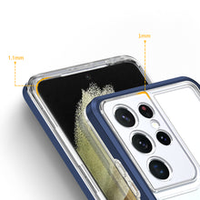Заредете изображение във визуализатора на галерията – Clear 3in1 case for Samsung Galaxy S23 Ultra silicone cover with frame blue
