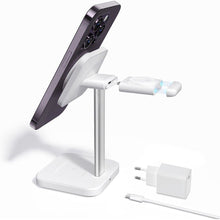 Заредете изображение във визуализатора на галерията – ESR HALOLOCK 3IN1 Watch MAGNETIC MAGSAFE WIRELESS CHARGER WHITE
