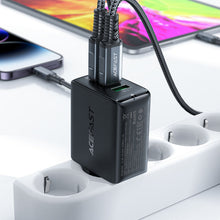 Заредете изображение във визуализатора на галерията – Acefast fast charger GaN (2xUSB-C / USB-A) PPS / PD / QC4+ 65W black (A41)
