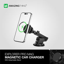 Заредете изображение във визуализатора на галерията – Amazing Thing Car holder Explorer Pro Mag with Magsafe charger TP15WMB to dashboard and air vent black
