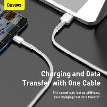 Заредете изображение във визуализатора на галерията – Baseus Cable Cafule Metal - USB to Type C - 66W 2 metres (CAKF000202) white
