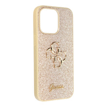 Заредете изображение във визуализатора на галерията – Original faceplate case GUESS GUHCP13LHG4SGD for iPhone 13 Pro (Fixed Glitter Big 4G / gold)
