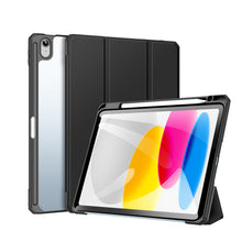 Заредете изображение във визуализатора на галерията – Dux Ducis Toby case for iPad 10.9'' 2022 (10 gen.) cover with space for Apple Pencil stylus smart cover stand black

