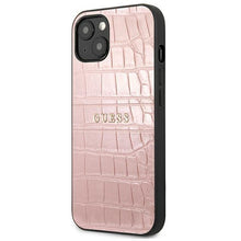 Заредете изображение във визуализатора на галерията – Guess GUHCP13SPCRBPI iPhone 13 mini 5,4" różowy/pink Croco Strap Collection

