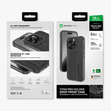 Заредете изображение във визуализатора на галерията – Amazing Thing Titan Pro Holder Case IP156.7PTHBK for Iphone 15 Pro Max black with stand
