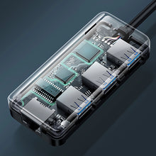 Заредете изображение във визуализатора на галерията – Ugreen 20265 USB-A / RJ45 1000 Mbps HUB 3x USB 3.0 network adapter - black
