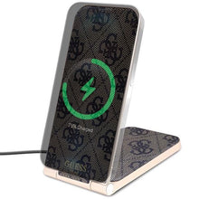 Заредете изображение във визуализатора на галерията – Guess 4G Pattern MagSafe foldable 2in1 15W inductive charger - brown
