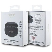 Заредете изображение във визуализатора на галерията – Original Bluetooth Earphones TWS GUESS GUTWST50EK + docking station Classic EST black

