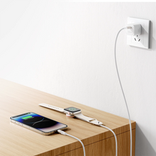 Заредете изображение във визуализатора на галерията – Joyroom 2 in 1 Lightning cable and inductive charger for Apple Watch 1.5m white (S-IW011)

