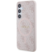Заредете изображение във визуализатора на галерията – Guess 4G Collection Leather Metal Logo MagSafe Case for Samsung Galaxy S24 - Pink
