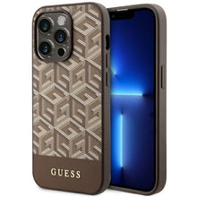 Заредете изображение във визуализатора на галерията – Guess GUHMP14XHGCFSEW iPhone 14 Pro Max 6.7" brown/brown hard case GCube Stripes MagSafe
