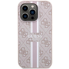 Заредете изображение във визуализатора на галерията – Guess GUHMP14XP4RPSP iPhone 14 Pro Max 6.7" pink/pink hardcase 4G Printed Stripes MagSafe
