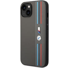 Заредете изображение във визуализатора на галерията – Case BMW BMHCP14M22PPMA iPhone 14 Plus 6.7" grey/grey Tricolor M Collection

