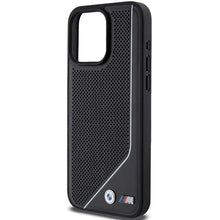 Заредете изображение във визуализатора на галерията – BMW Perforated Twisted Line MagSafe case for iPhone 15 Pro - black
