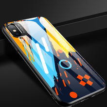Заредете изображение във визуализатора на галерията – Color Glass Case Durable Cover with Tempered Glass Back and camera cover iPhone XS / iPhone X pattern 1
