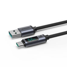 Заредете изображение във визуализатора на галерията – USB C - USB A cable 66W 1.2m with LED display Joyroom S-AC066A16 - black
