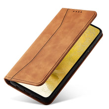 Заредете изображение във визуализатора на галерията – Magnet Fancy Case for Samsung Galaxy S23 flip cover wallet stand brown
