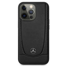 Заредете изображение във визуализатора на галерията – Mercedes MEHCP14LARMBK iPhone 14 Pro 6.1 "black / black hardcase Leather Urban
