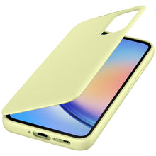 Заредете изображение във визуализатора на галерията – Samsung Smart View Wallet Case for Samsung Galaxy A34 5G Cover with Smart Flip Window Card Wallet Lime (EF-ZA346CGEGWW)
