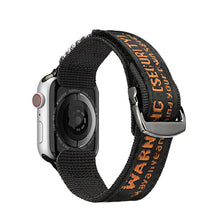 Заредете изображение във визуализатора на галерията – Dux Ducis Strap (Outdoor Version) strap for Apple Watch Ultra, SE, 8, 7, 6, 5, 4, 3, 2, 1 (49, 45, 44, 42 mm) nylon band bracelet black and orange
