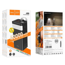 Заредете изображение във визуализатора на галерията – Hoco power bank 40 000mah with desk lamp + pd22,5w + qc3.0 j86 black - TopMag
