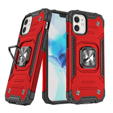 Заредете изображение във визуализатора на галерията – Wozinsky Ring Armor case for iPhone 14 armored cover magnetic holder ring red
