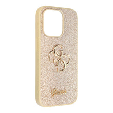 Заредете изображение във визуализатора на галерията – Original faceplate case GUESS GUHCP14LHG4SGD for iPhone 14 Pro (Fixed Glitter Big 4G / gold)
