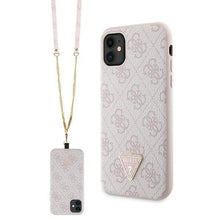 Заредете изображение във визуализатора на галерията – Guess GUHCN61P4TDSCPP Case for iPhone 11 / Xr - Pink Crossbody 4G Metal Logo
