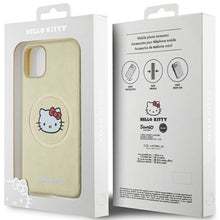 Заредете изображение във визуализатора на галерията – Hello Kitty Leather Kitty Head MagSafe case for iPhone 11 / Xr - gold

