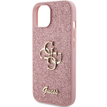 Заредете изображение във визуализатора на галерията – Original Case GUESS hardcase Glitter Script Big 4G GUHCP15MHG4SGP for Iphone 15 Plus pink
