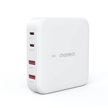 Заредете изображение във визуализатора на галерията – Choetech PD8008 100W GaN fast charger 2x USB-A / 2x USB-C - white
