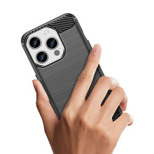 Заредете изображение във визуализатора на галерията – Carbon pattern flexible case for iPhone 15 Pro Carbon Case - black
