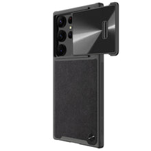 Заредете изображение във визуализатора на галерията – Nillkin CamShield Leather S Case for Samsung Galaxy S23 Ultra cover with camera cover black
