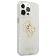 Заредете изображение във визуализатора на галерията – Guess GUHCP13XPCUGL4GTR iPhone 13 Pro Max 6,7" transparent hard case Glitter 4G Big Logo
