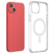 Заредете изображение във визуализатора на галерията – MagSafe iPhone 15 Plus Clear Magnetic Case - transparent

