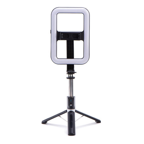 Combo selfie with tripod for live broadcast with LED flash and remote control black 99X