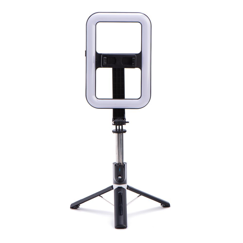 Combo selfie with tripod for live broadcast with LED flash and remote control black 99X