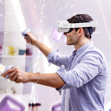 Заредете изображение във визуализатора на галерията – Joyroom strap Oculus Quest 2 adjustable elastic band white (JR-QS1)
