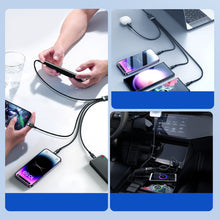 Заредете изображение във визуализатора на галерията – USB cable 4in1 USB-A - 2 x USB-C / Lightning / Micro for charging and data transmission 1.2m Joyroom S-1T4018A18 - black
