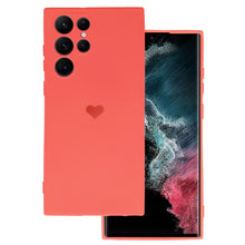Заредете изображение във визуализатора на галерията – Vennus Silicone Heart Case for Samsung Galaxy S22 Ultra design 1 coral
