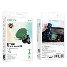 Заредете изображение във визуализатора на галерията – Borofone Car holder BH82 Clear magnetic to air vent green
