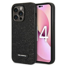 Заредете изображение във визуализатора на галерията – Original faceplate гръб  karl lagerfeld klhcp14lg2elk за iphone 14 pro (solid glitter plaque logo / black)
