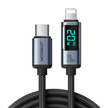 Заредете изображение във визуализатора на галерията – Lightning - USB C cable 20W 1.2m with LED display Joyroom S-CL020A16 - black
