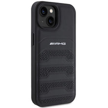 Заредете изображение във визуализатора на галерията – AMG Leather Debossed Lines case for iPhone 15 - black

