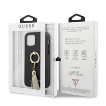 Заредете изображение във визуализатора на галерията – Guess GUHCP12LRSSABK iPhone 12 Pro Max 6,7" czarny/black hardcase Saffiano with ring stand
