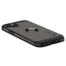 Заредете изображение във визуализатора на галерията – Spigen Tough Armor MagSafe case with stand for iPhone 15 - brown
