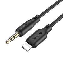 Заредете изображение във визуализатора на галерията – Borofone Cable BL18 - jack 3,5mm to Lightning - 1 metr black
