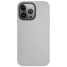 Заредете изображение във визуализатора на галерията – Uniq Lino Hue iPhone 15 Pro Max 6.7" case Magclick Charging light gray/chalk gray
